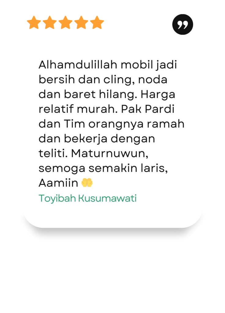 Review pelanggan salon mobil panggilan jogja pardi poles